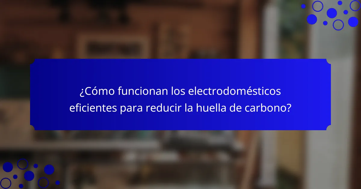 ¿Cómo funcionan los electrodomésticos eficientes para reducir la huella de carbono?