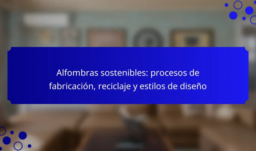 Alfombras sostenibles: procesos de fabricación, reciclaje y estilos de diseño