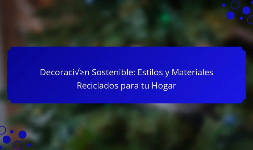 Decoración Sostenible: Estilos y Materiales Reciclados para tu Hogar