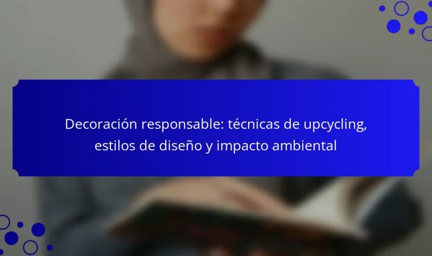 Decoración responsable: técnicas de upcycling, estilos de diseño y impacto ambiental