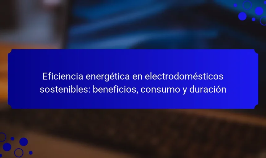 Eficiencia energética en electrodomésticos sostenibles: beneficios, consumo y duración
