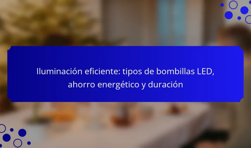 Iluminación eficiente: tipos de bombillas LED, ahorro energético y duración