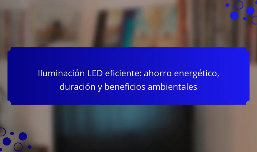 Iluminación LED eficiente: ahorro energético, duración y beneficios ambientales