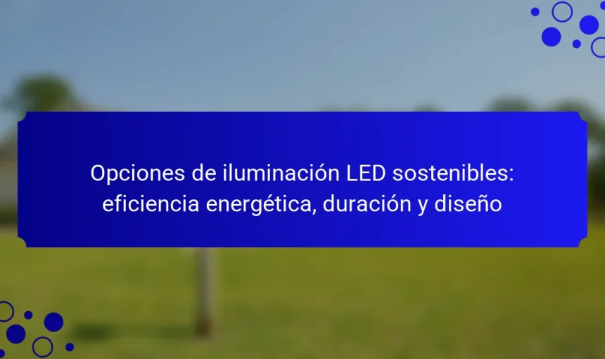 Opciones de iluminación LED sostenibles: eficiencia energética, duración y diseño