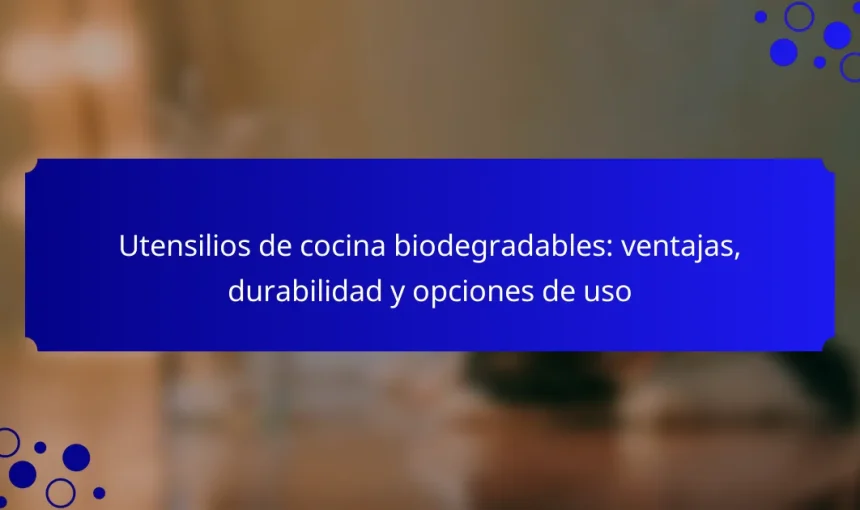 Utensilios de cocina biodegradables: ventajas, durabilidad y opciones de uso