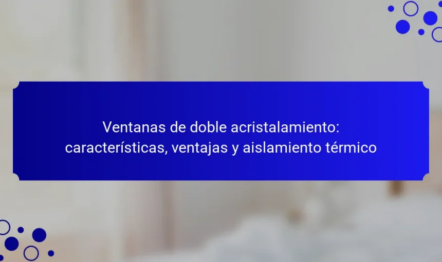 Ventanas de doble acristalamiento: características, ventajas y aislamiento térmico